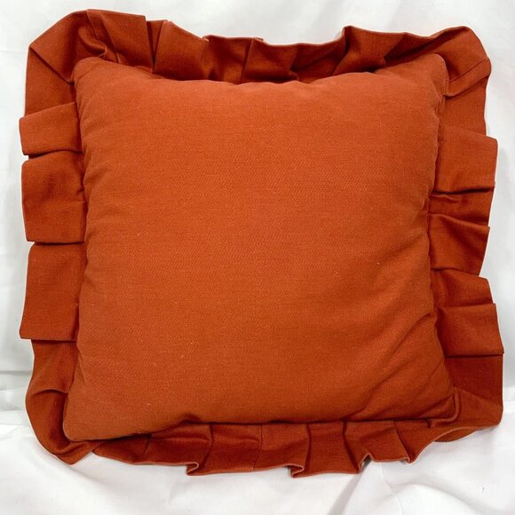 LION & CUBS Face Down Pillow 13 x 13 Inch Needlepoint Beige / Orange Vintage - Picture 5 of 8